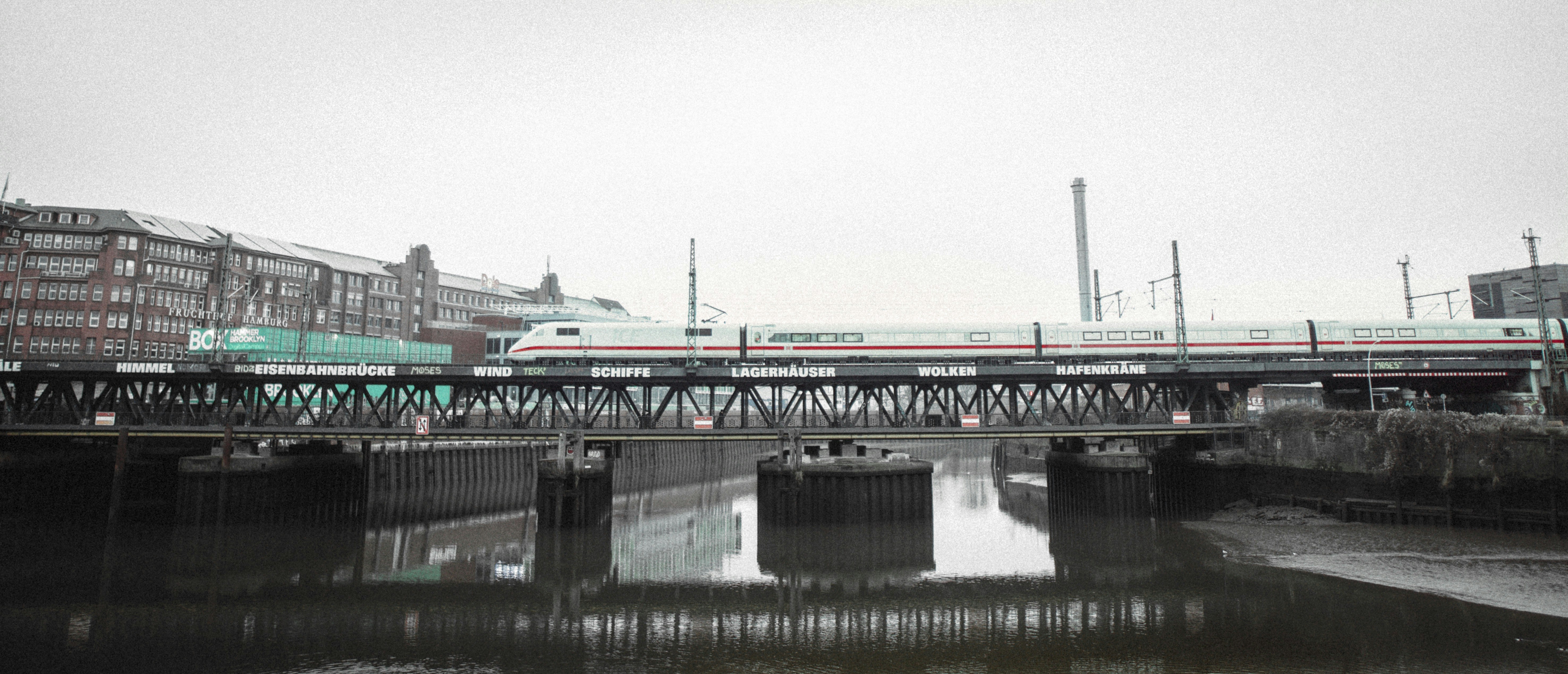 gray and white bridge over river